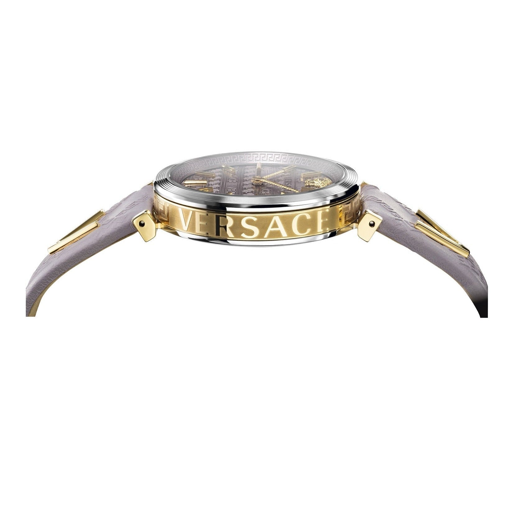  Shop Authentic Versace V-Twist Quartz Purple Dial Purple Leather Strap Watch for Women - VELS00219 - Luxxuri