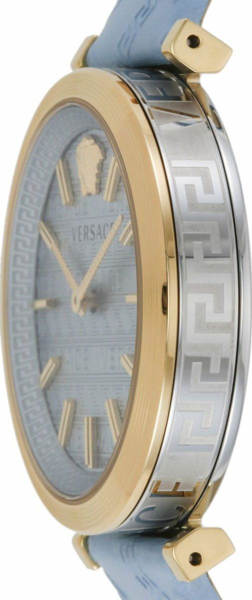  Shop Authentic Versace V-Twist Blue Dial Blue Leather Strap Watch for Women - VELS00319 - Luxxuri