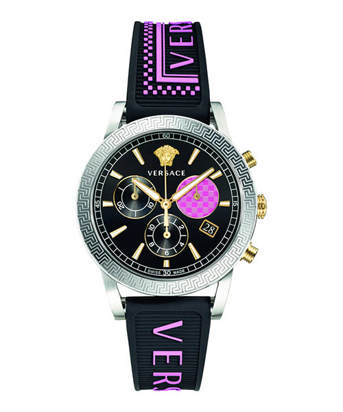  Shop Authentic Versace Sport Tech Chronograph Black Dial Black Rubber Strap Watch for Women - VELT00619 - Luxxuri