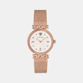  Shop Authentic Versace Meander White Dial Rose Gold Mesh Bracelet Watch for Women - VELW00620 - Luxxuri