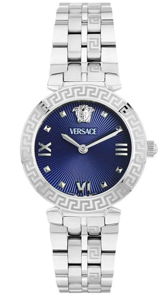  Shop Authentic Versace Daphnis Analog Blue Dial Silver Steel Strap Watch for Women - VEOCA0124 - Luxxuri