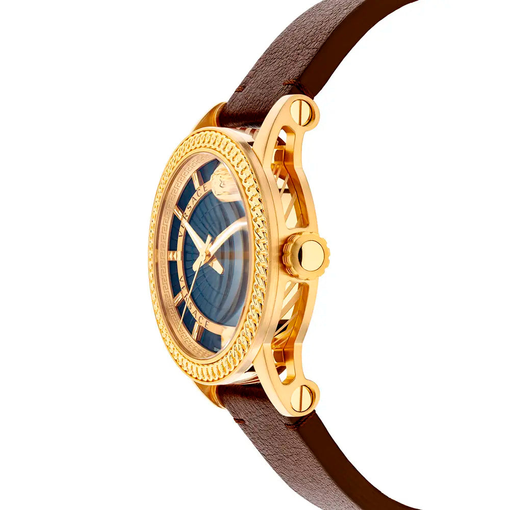  Shop Authentic Versace Code Quartz Blue Dial Brown Leather Strap Watch For Men - VEPO00220 - Luxxuri