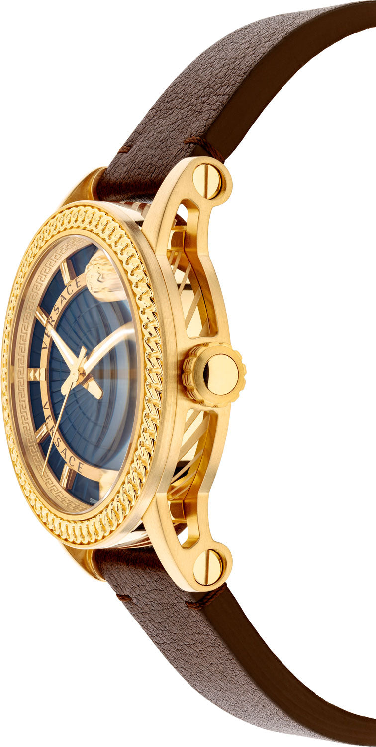  Shop Authentic Versace Code Quartz Blue Dial Brown Leather Strap Watch For Men - VEPO00220 - Luxxuri