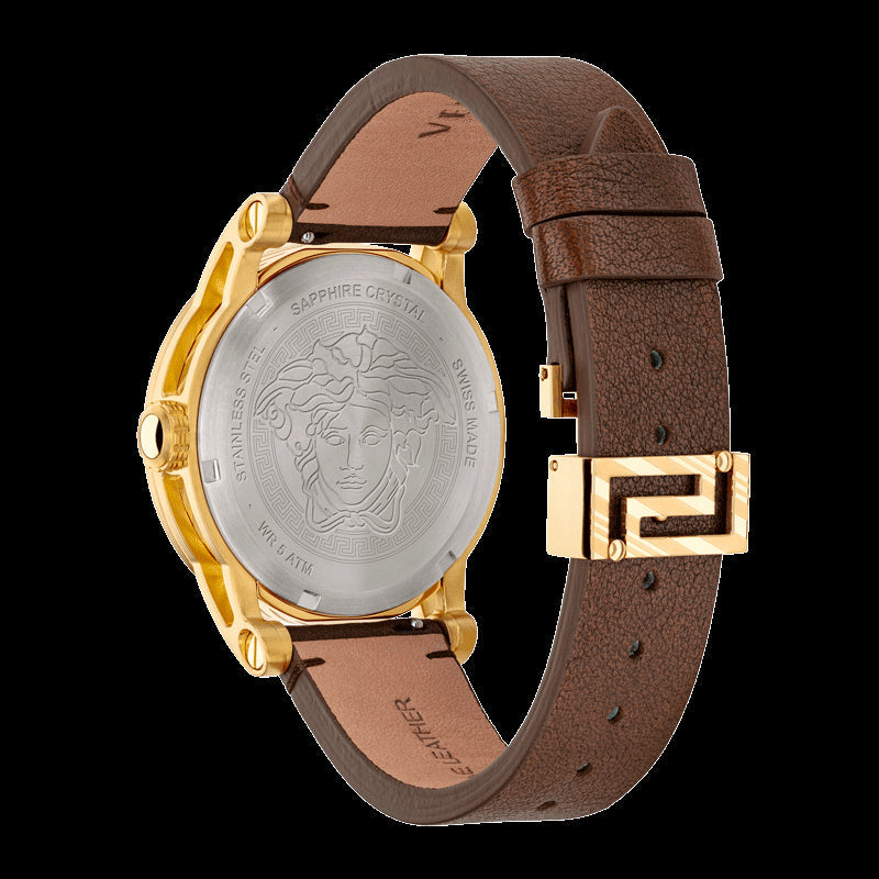  Shop Authentic Versace Code Quartz Blue Dial Brown Leather Strap Watch For Men - VEPO00220 - Luxxuri