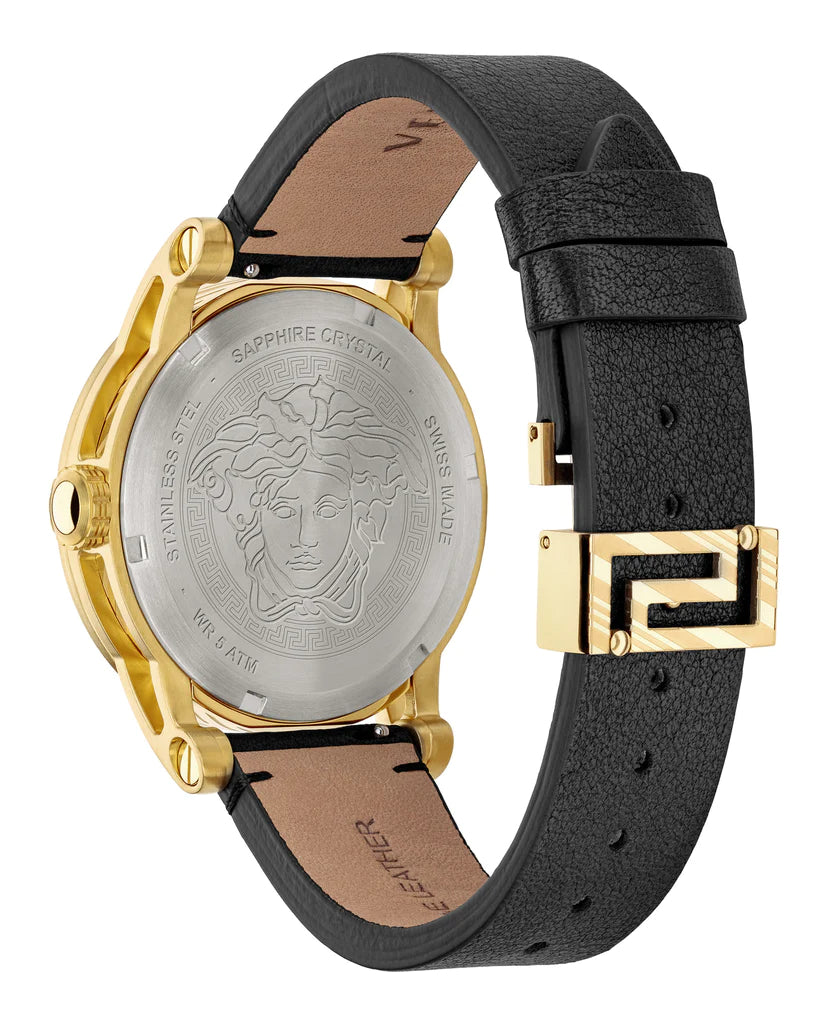  Shop Authentic Versace Code Quartz Black Dial Black Leather Strap Watch For Men - VEPO00320 - Luxxuri