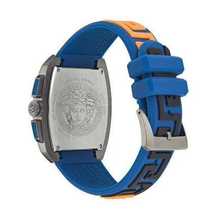  Shop Authentic Versace Iconic Dominus Chronograph Blue Dial Blue Rubber Strap Watch For Men - VE6H00323 - Luxxuri