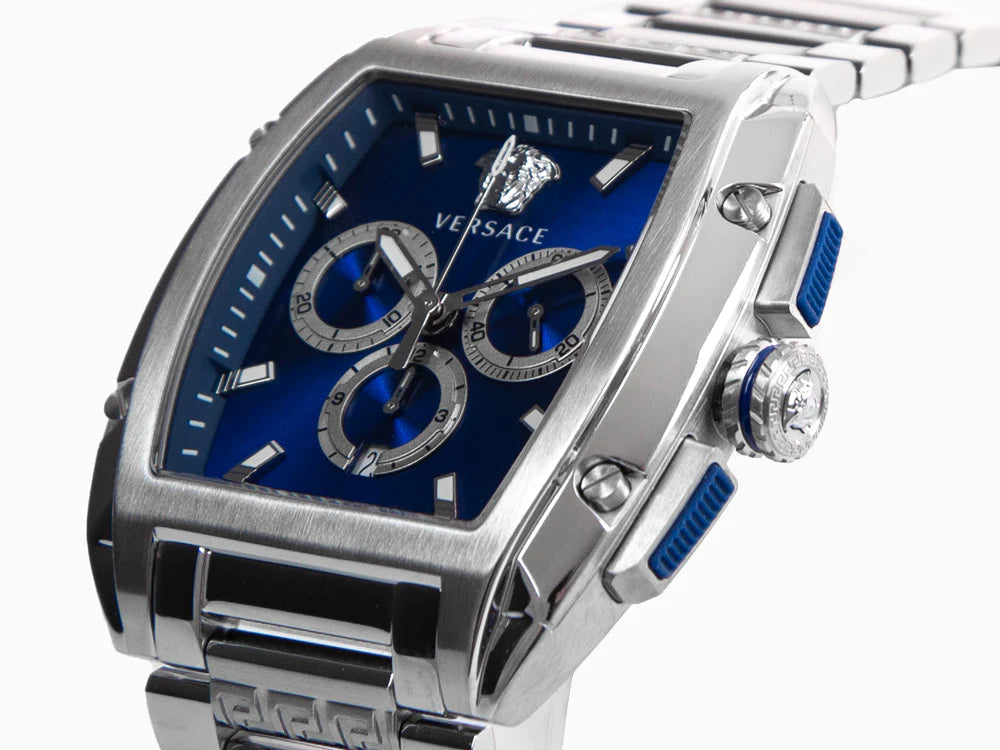  Shop Authentic Versace Dominus Chronograph Blue Dial Silver Steel Strap Watch For Men - VE6H00423 - Luxxuri