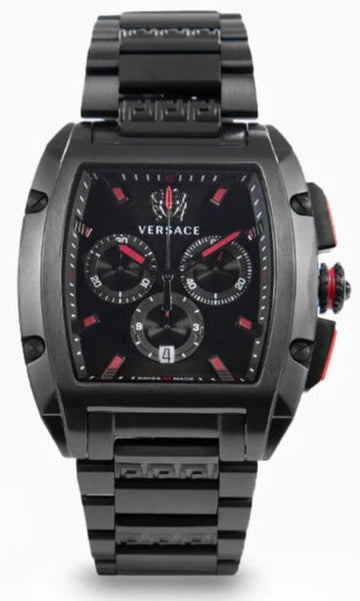  Shop Authentic Versace Dominus Chronograph Quartz Black Dial Black Steel Strap Watch For Men - VE6H00623 - Luxxuri