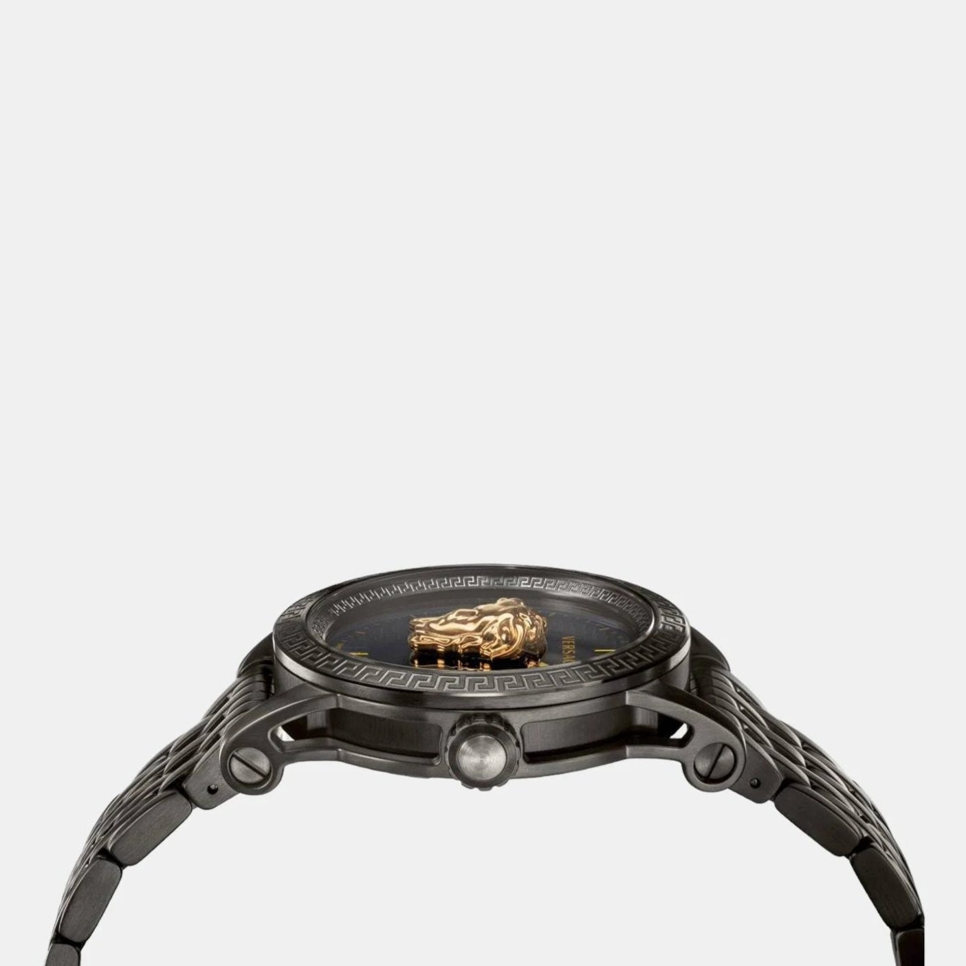 Versace Palazzo Empire Quartz Black Dial Black Steel Strap Watch For Men - VEDB00518