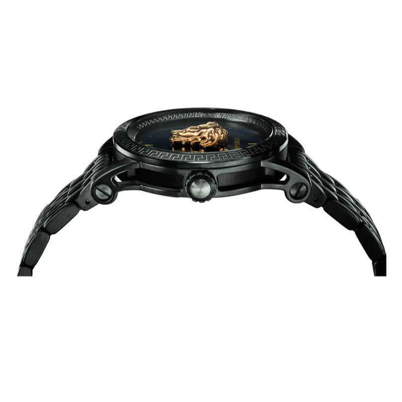  Shop Authentic Versace Palazzo Empire Quartz Black Dial Black Steel Strap Watch For Men - VEDB00518 - Luxxuri