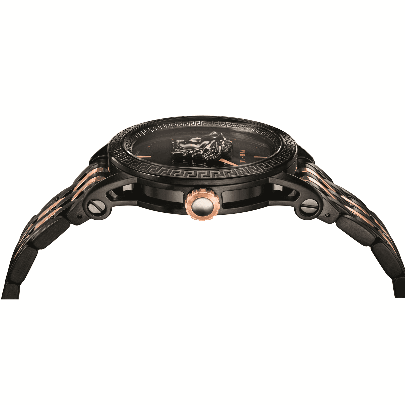 Versace Palazzo Empire Black Dial Two Tone Steel Strap Watch for Men - VERD00618