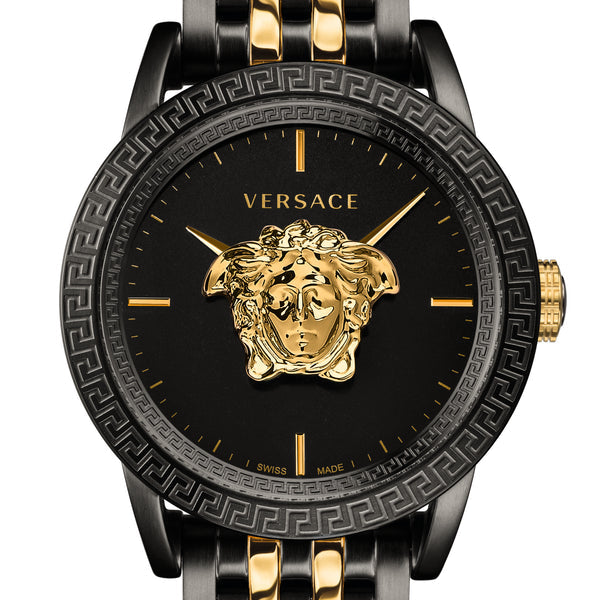  Shop Authentic Versace Palazzo Empire Black Dial Two Tone Steel Strap Watch for Men - VERD01119 - Luxxuri