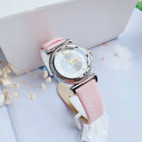  Shop Authentic Versace V-Motif Silver Dial Pink Leather Strap Watch for Women - VERE00118 - Luxxuri