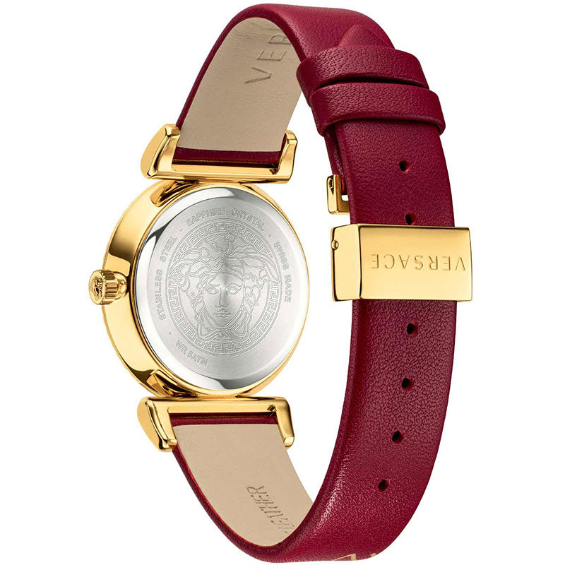  Shop Authentic Versace V-Motif Red Dial Red Leather Strap Watch for Women - VERE00418 - Luxxuri