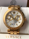  Shop Authentic Versace V Racer Chronograph White Dial Gold Steel Strap Watch for Men - VBR060017 - Luxxuri