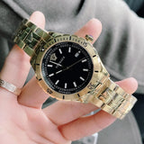  Shop Authentic Versace Hellenyium Quartz Black Dial Gold Steel Strap Watch For Men - VE3A00820 - Luxxuri