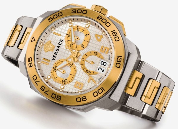  Shop Authentic Versace Dylos Chronograph Silver Dial Two Tone Steel Strap Watch for Men - VQC030015 - Luxxuri