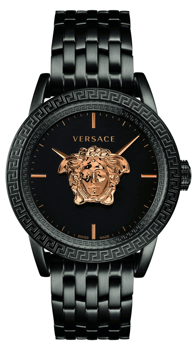  Shop Authentic Versace Palazzo Empire Quartz Black Dial Black Steel Strap Watch For Men - VEDB00518 - Luxxuri