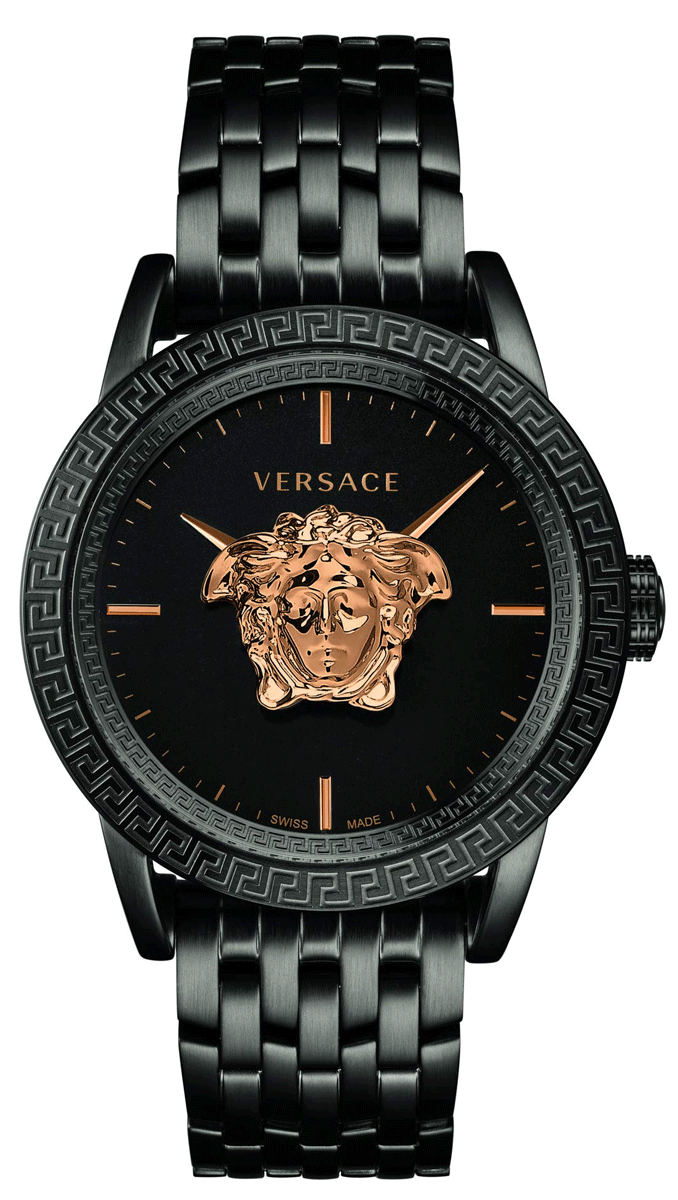  Shop Authentic Versace Palazzo Empire Quartz Black Dial Black Steel Strap Watch For Men - VEDB00518 - Luxxuri