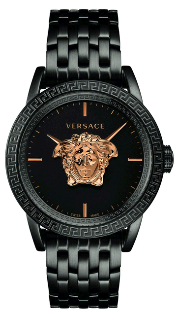  Shop Authentic Versace Palazzo Empire Quartz Black Dial Black Steel Strap Watch For Men - VEDB00518 - Luxxuri