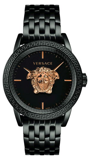  Shop Authentic Versace Palazzo Empire Quartz Black Dial Black Steel Strap Watch For Men - VEDB00518 - Luxxuri
