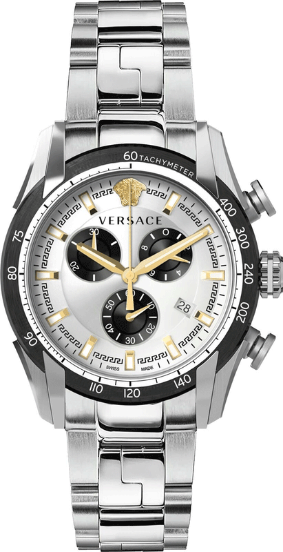  Shop Authentic Versace V-Ray Chronograph Quartz Silver Dial Silver Steel Strap Watch For Men - VE2I00321 - Luxxuri