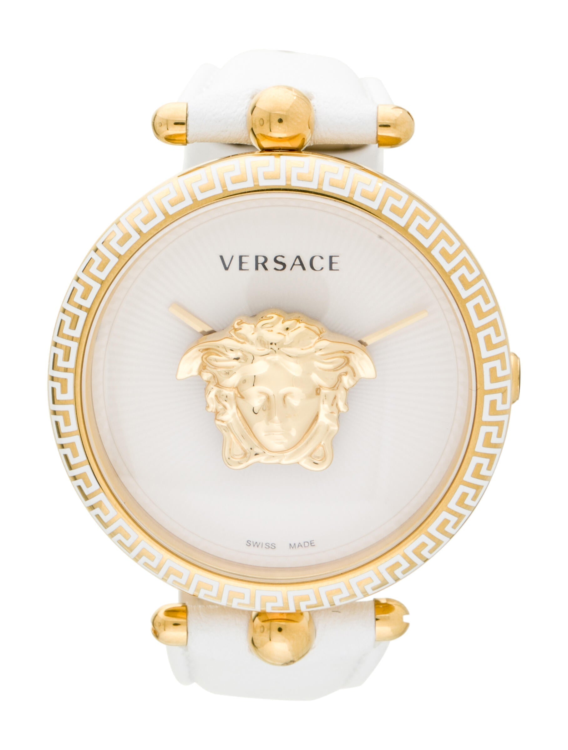  Shop Authentic Versace Palazzo Empire White Dial White Leather Strap Watch for Women - VCO040017 - Luxxuri