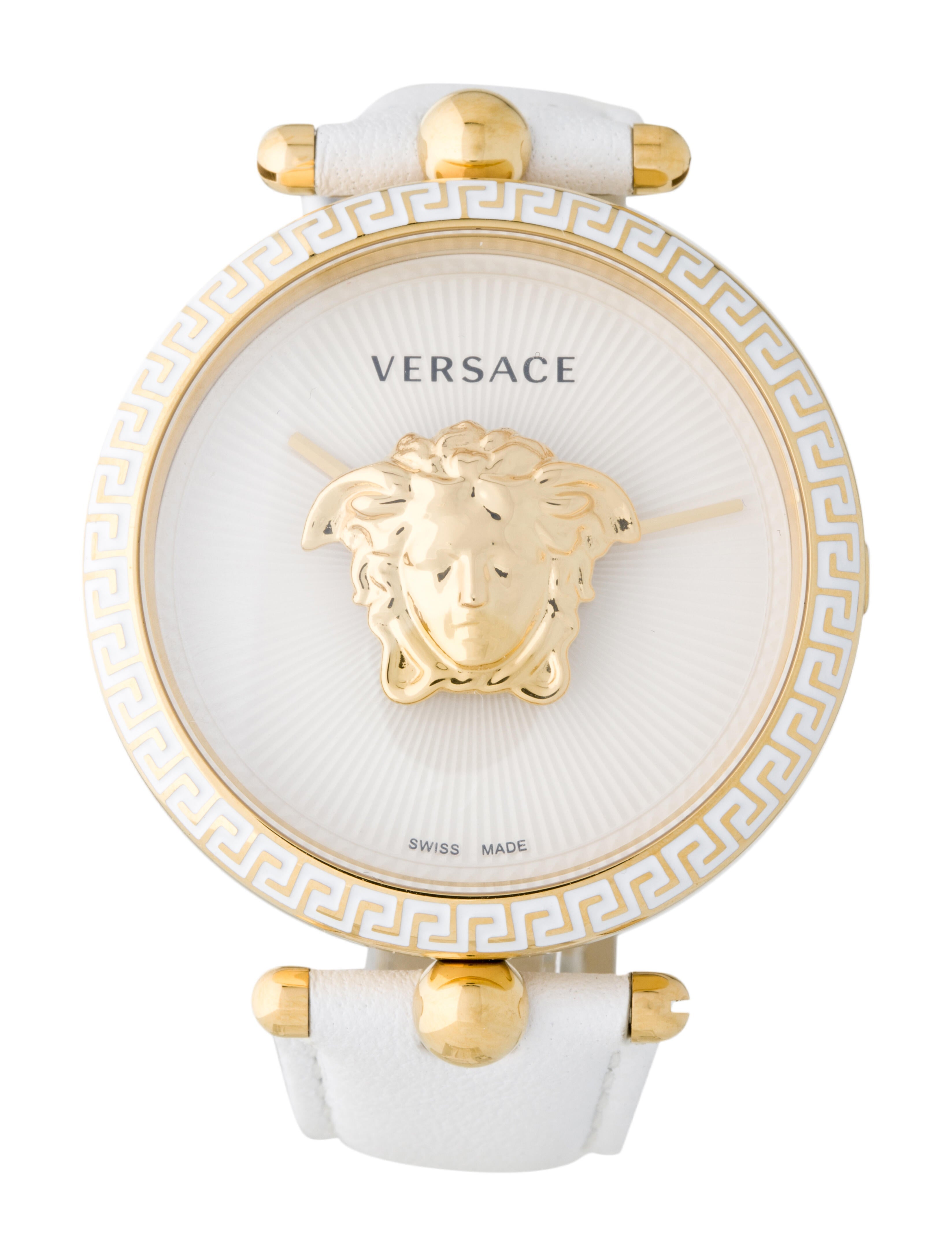 Versace Palazzo Empire White Dial White Leather Strap Watch for Women - VCO040017