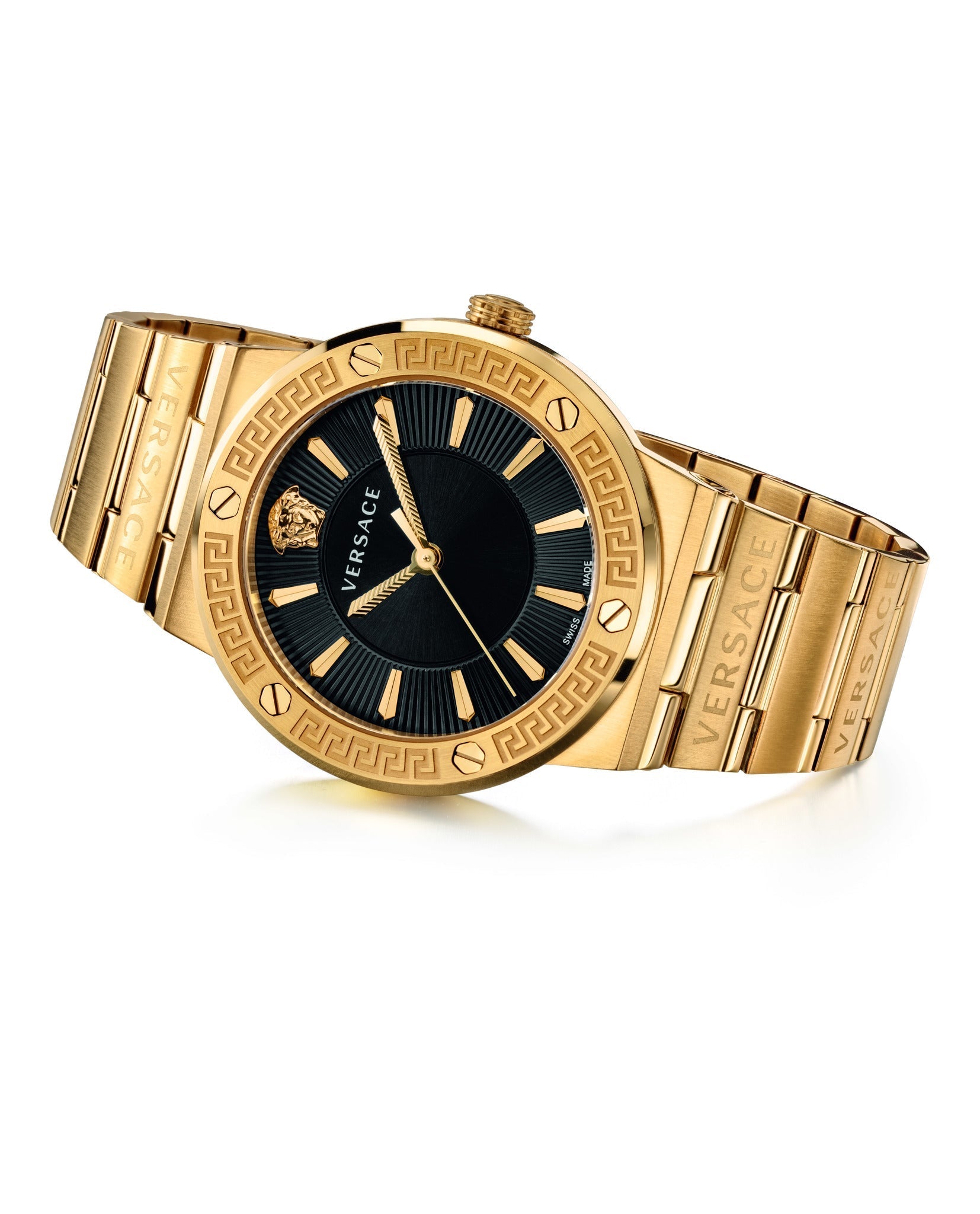  Shop Authentic Versace Greca Black Dial Gold Steel Strap Watch for Women - VEVH00820 - Luxxuri