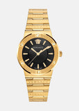  Shop Authentic Versace Greca Black Dial Gold Steel Strap Watch for Women - VEVH00820 - Luxxuri