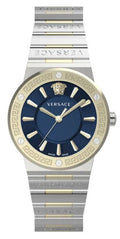  Shop Authentic Versace Greca Quartz Blue Dial Silver Steel Strap Watch for Women - VEVH01120 - Luxxuri