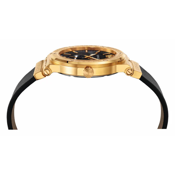  Shop Authentic Versace Greca Black Dial Black Leather Strap Watch for Men - VEVI00220 - Luxxuri
