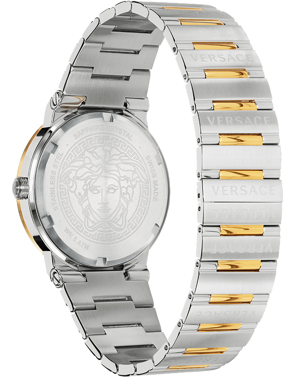  Shop Authentic Versace Greca Silver Dial Two Tone Steel Strap Watch for Men - VEVI00320 - Luxxuri
