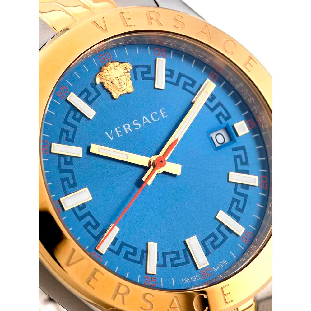  Shop Authentic Versace Hellenyium Quartz Blue Dial Two Tone Steel Strap Watch For Men - VEVK00520 - Luxxuri