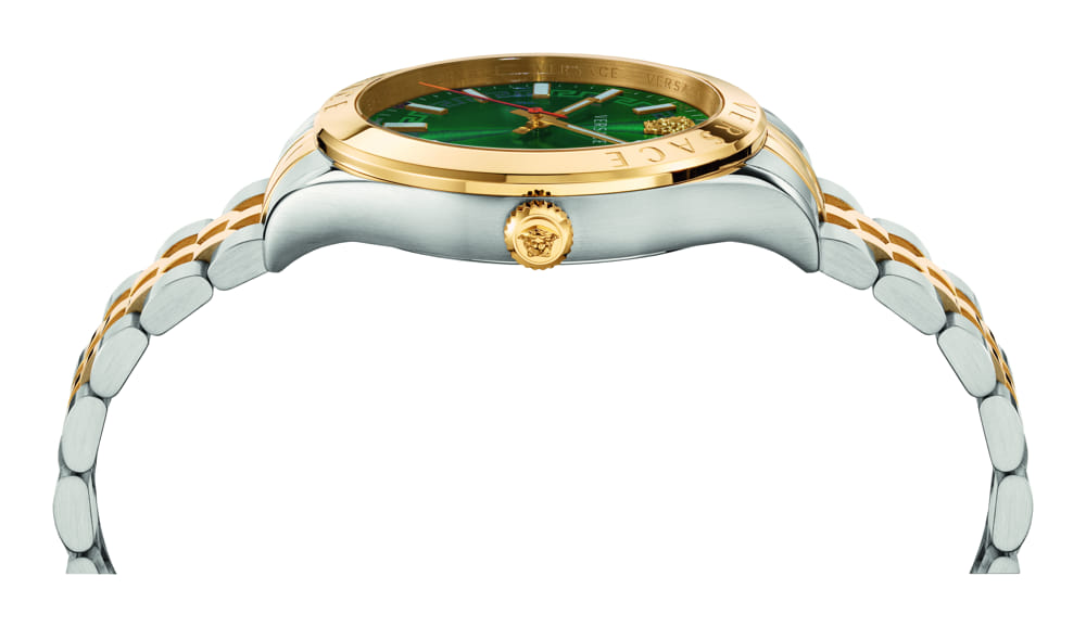  Shop Authentic Versace Hellenium Green Dial Two Tone Steel Strap Watch for Men - VEVK00620 - Luxxuri