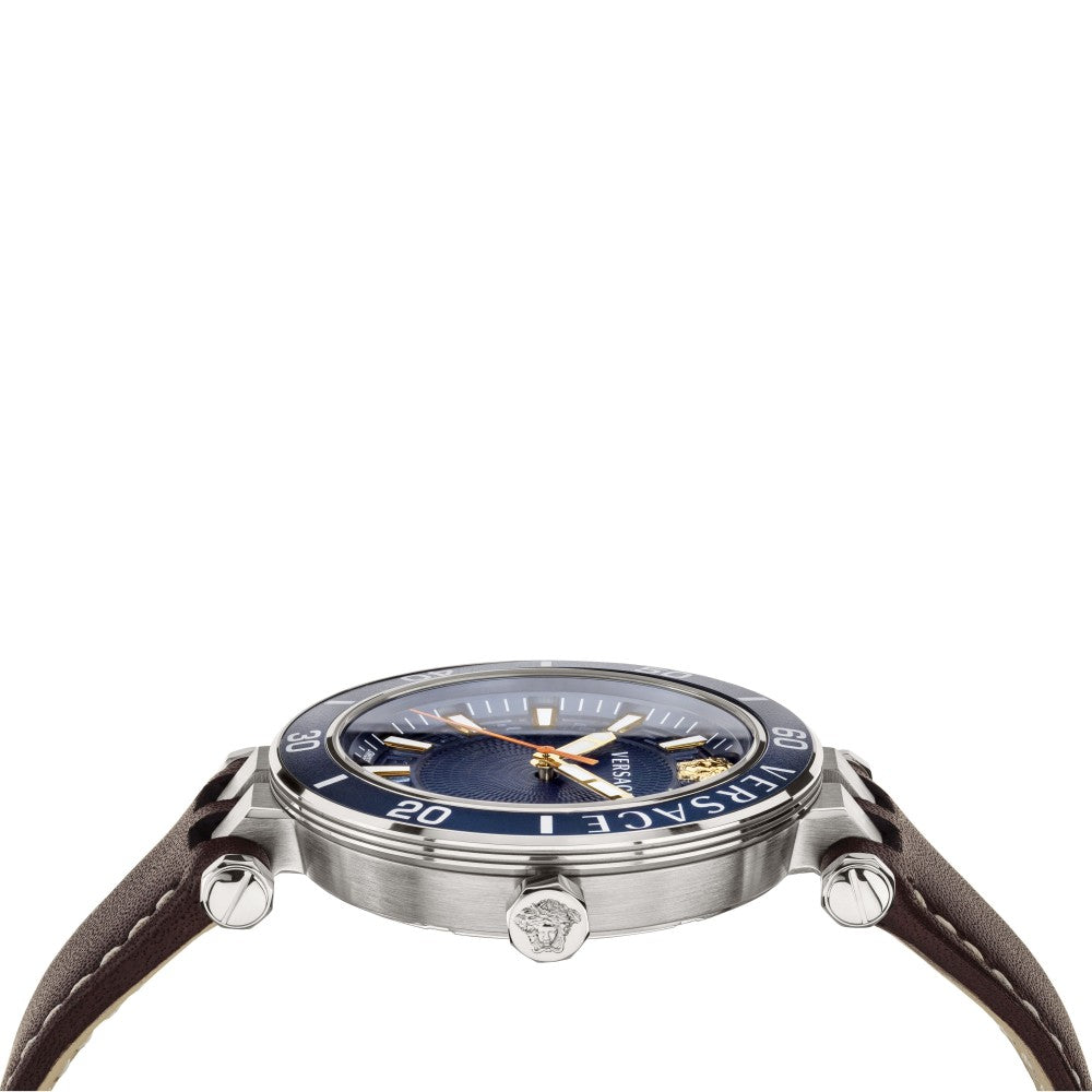  Shop Authentic Versace Greca Sport Analog Blue Dial Brown Leather Strap Watch For Men - VEZ300121 - Luxxuri