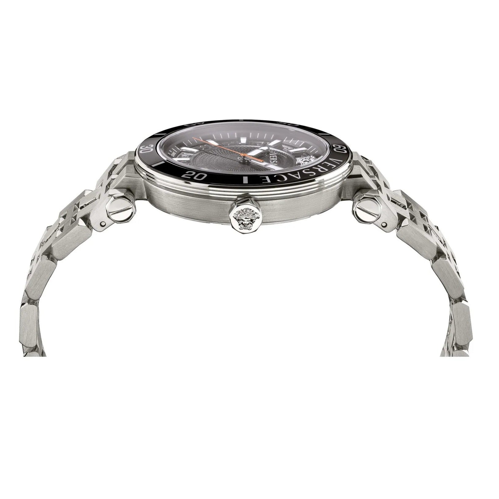  Shop Authentic Versace Greca Sport Quartz Black Dial Silver Steel Strap Watch For Men - VEZ300321 - Luxxuri