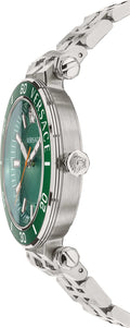  Shop Authentic Versace Greca Sport Quartz Green Dial Silver Steel Strap Watch For Men - VEZ300421 - Luxxuri