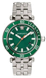  Shop Authentic Versace Greca Sport Quartz Green Dial Silver Steel Strap Watch For Men - VEZ300421 - Luxxuri