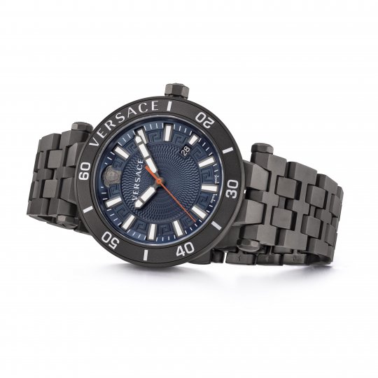 Shop Authentic Versace Greca Sport Quartz Black Dial Black Steel Strap Watch For Men - VEZ300621 - Luxxuri
