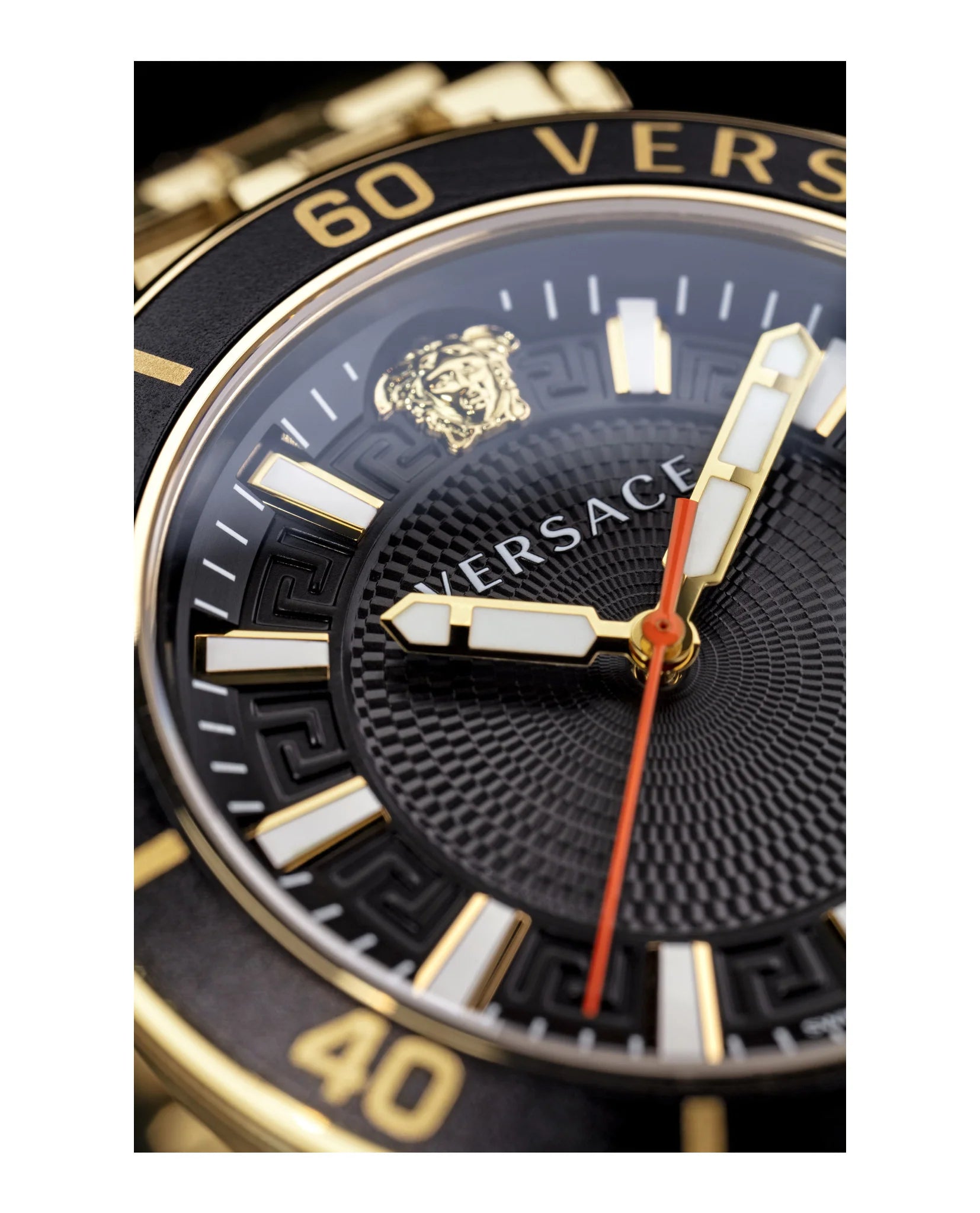  Shop Authentic Versace Greca Sport Quartz Black Dial Gold Steel Strap Watch for Men - VEZ300721 - Luxxuri