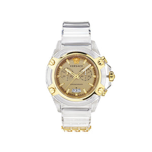  Shop Authentic Versace Icon Active Chronograph Gold Dial White Silicone Strap Watch for Men - VEZ700121 - Luxxuri