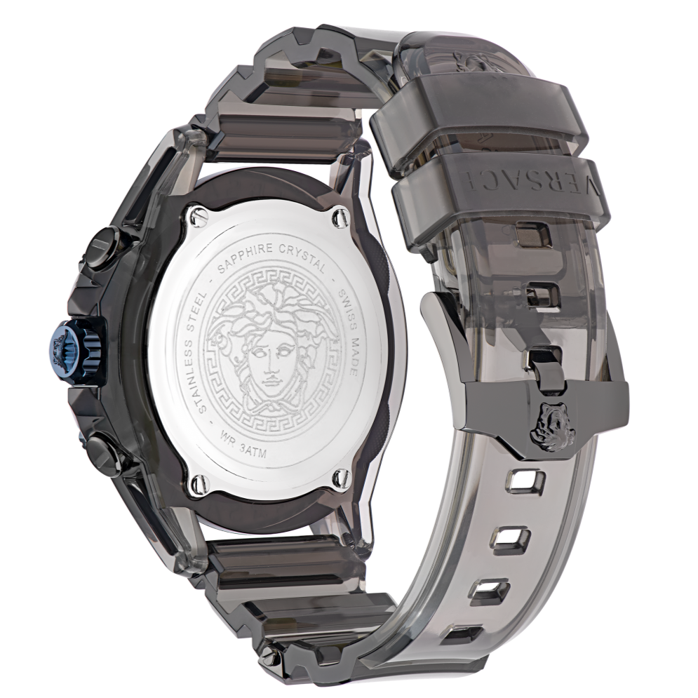  Shop Authentic Versace icon Active Chronograph Black Dial Black Silicone Strap Watch For Men - VEZ700622 - Luxxuri