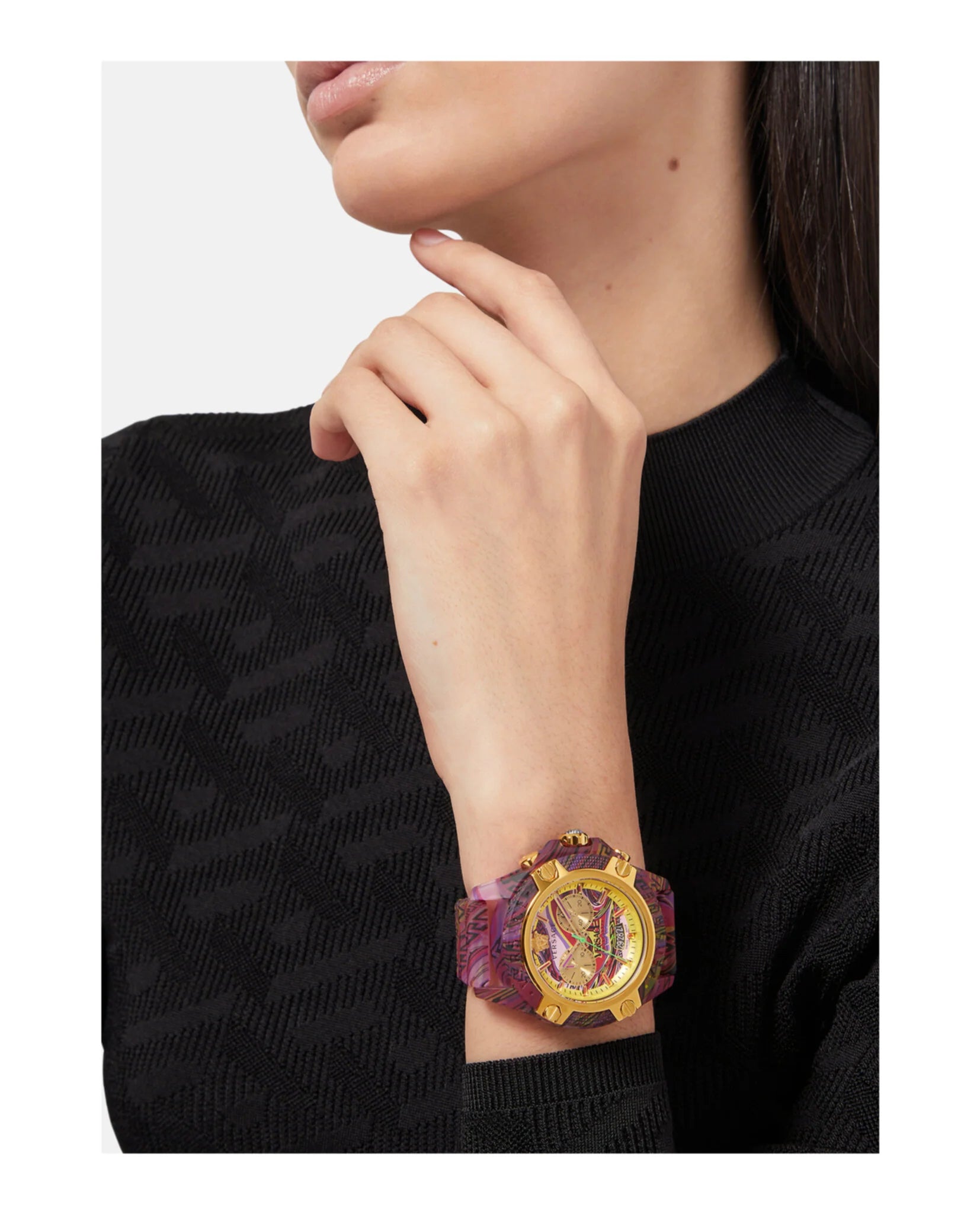  Shop Authentic Versace Icon Active Chronograph Quartz Gold Dial Red Leather Strap Watch For Men - VEZ701222 - Luxxuri