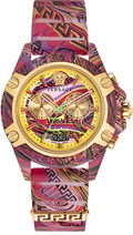  Shop Authentic Versace Icon Active Chronograph Quartz Gold Dial Red Leather Strap Watch For Men - VEZ701222 - Luxxuri