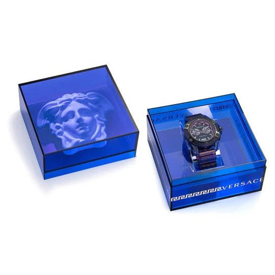  Shop Authentic Versace Icon Active Chronograph Black Dial Purple Rubber Strap Watch For Men - VEZ701423 - Luxxuri