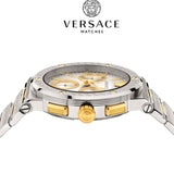  Shop Authentic Versace Greca Chronograph White Dial Two Tone Steel Strap Watch For Men - VEZ900321 - Luxxuri