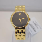  Shop Authentic Movado Veturi Quartz Black Dial Gold Steel Strap Watch for Men - 0606934 - Luxxuri