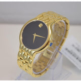  Shop Authentic Movado Veturi Black Dial Gold Steel Strap Watch for Women - 0606935 - Luxxuri