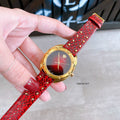  Shop Authentic Versace Shadov Quartz Red Dial Red Leather Strap Watch for Women - VEBM00918 - Luxxuri